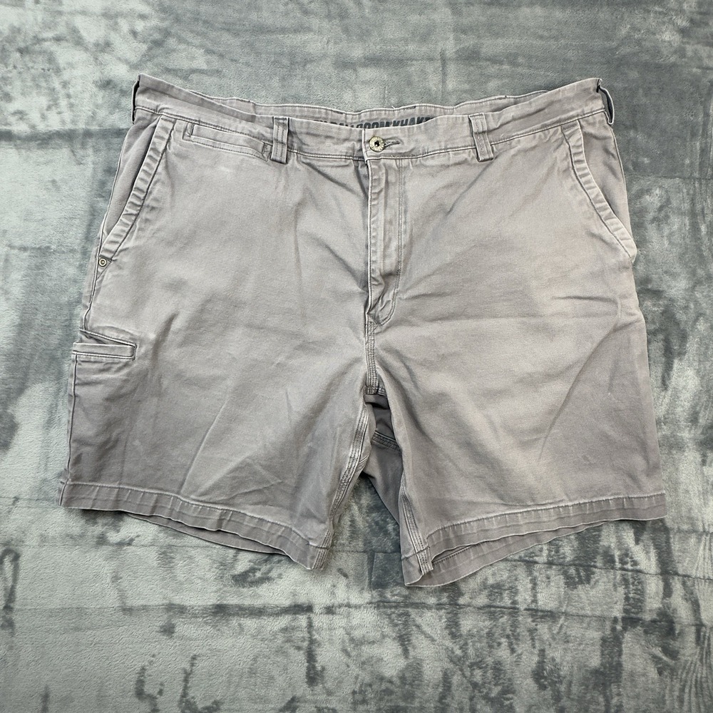 Duluth Trading Flex Ballroom Khaki Shorts Mens 40 Relaxed Fit Work Utility Gray - Picture 2 of 9